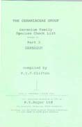 Geranium Family Species Check List - Edition IV - Part 2 - Geranium compiled by R.T.F. Clifton (1995)