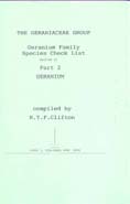 Geranium Family Species Check List - Edition IV - Part 2 - Geranium - compiled by R.T.F.Clifton (2000)